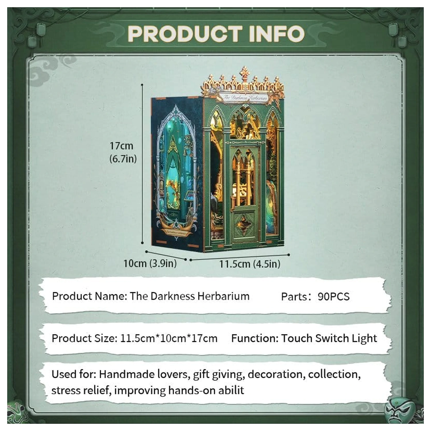 Book Nook The Darkness Herbarium 17 x 12 cm fotografii produktu