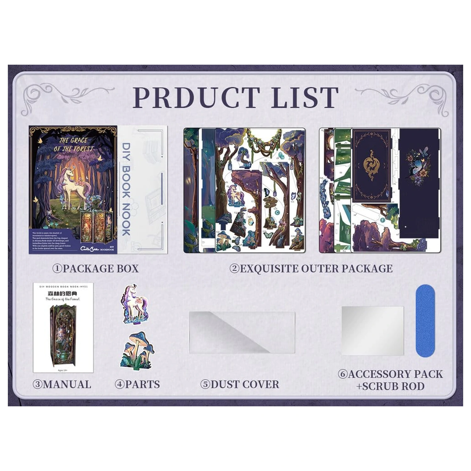 Book Nook The Grace of Forest 22 x 8 cm fotografii produktu