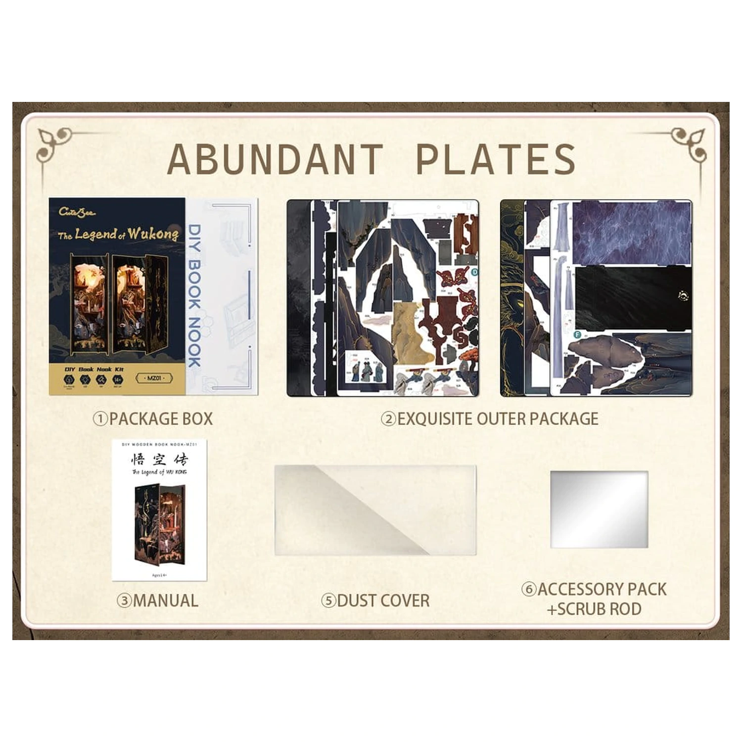 Book Nook The Legend of Wukong 22 x 8 cm fotografii produktu