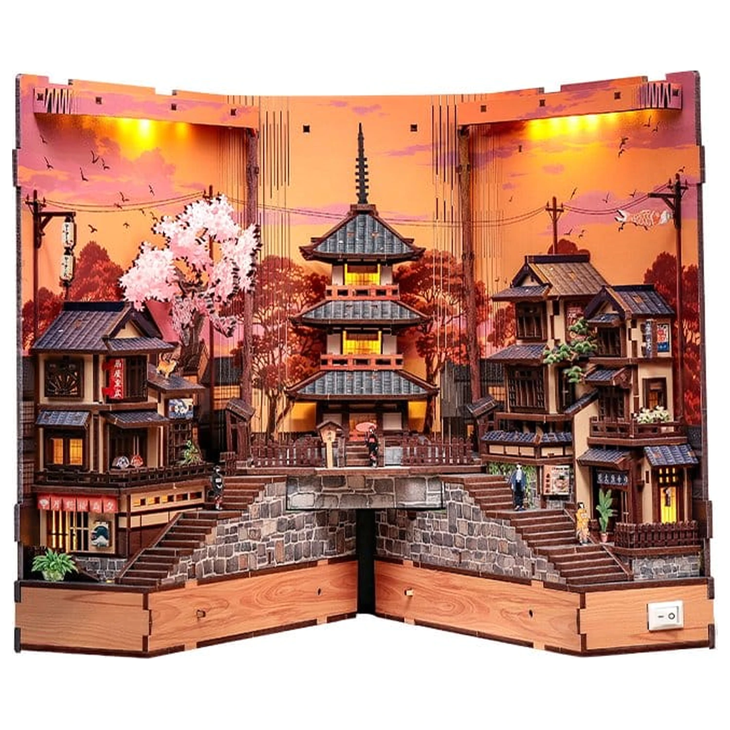 Book Nook Twilight Sakura Path 23 x 12 cm fotografii produktu