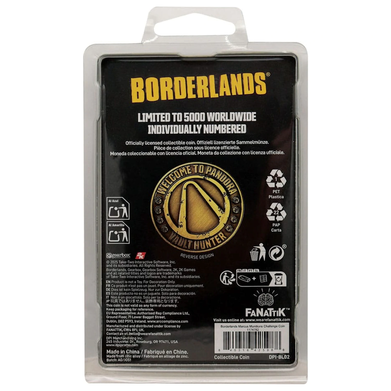 Borderlands Sběratelská mince Marcus Munitions Limitovaná edice fotografii produktu