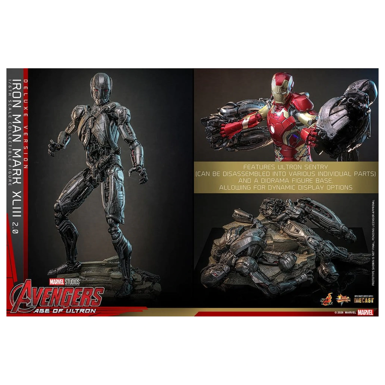 Avengers: Age of Ultron Movie Masterpiece Odlitek Akční figurka 1/6 Iron Man Mark XLIII (2.0) (Deluxe verze) 32 cm fotografii produktu