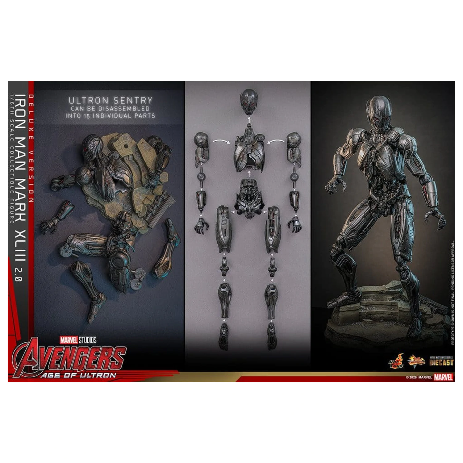 Avengers: Age of Ultron Movie Masterpiece Odlitek Akční figurka 1/6 Iron Man Mark XLIII (2.0) (Deluxe verze) 32 cm fotografii produktu