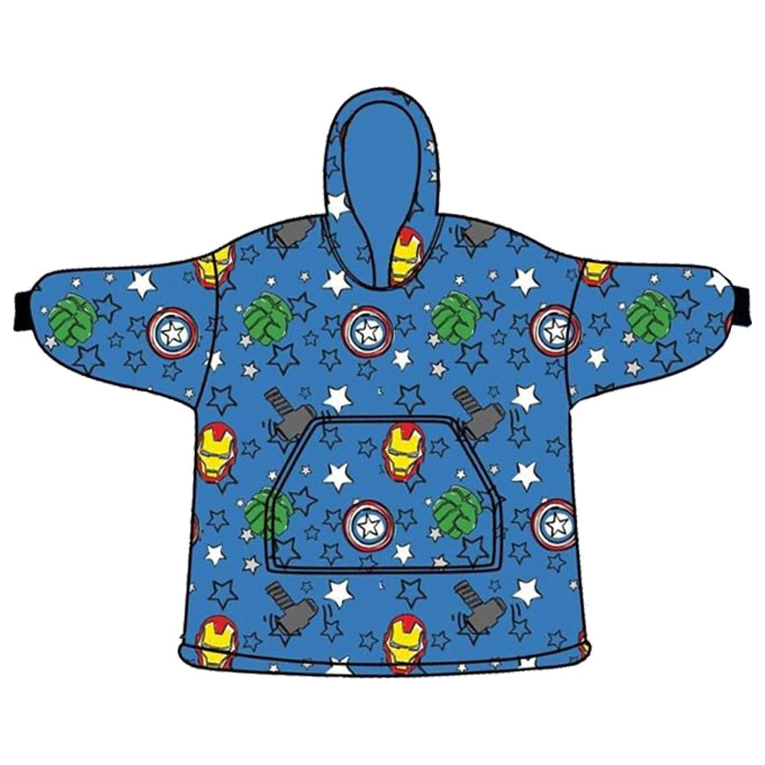 Avengers Mini Hero nositelná plyšová flísová deka, Poncho 7-14 let fotografii produktu