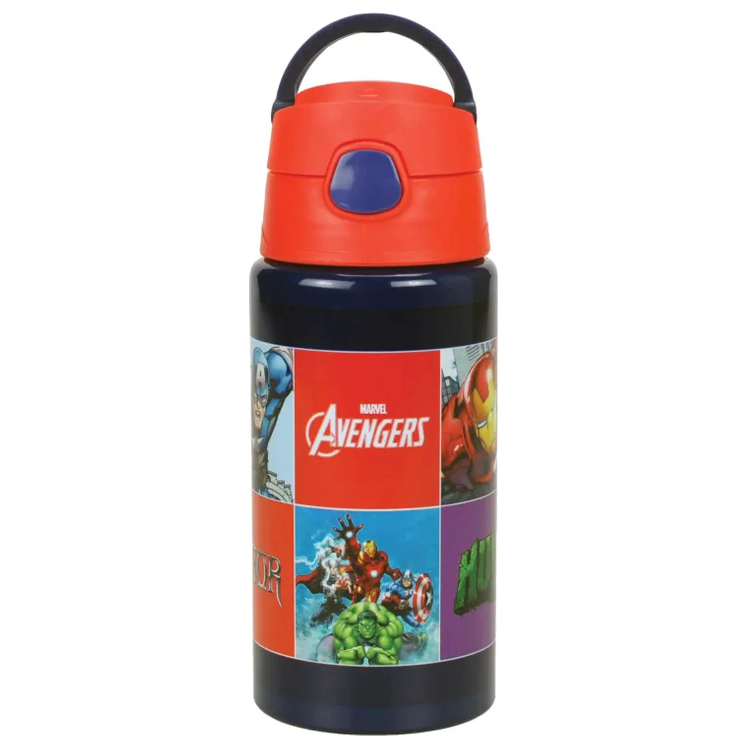 Avengers Smash hliníková brčková láhev na vodu s háčkem 500 ml fotografii produktu