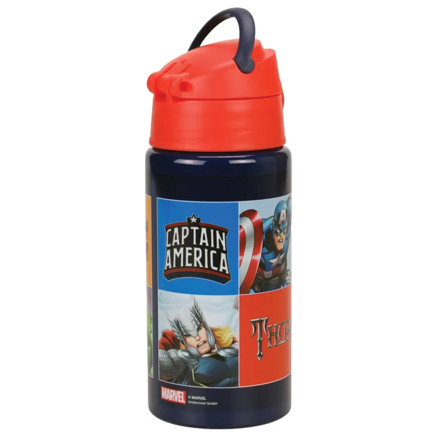 Avengers Smash hliníková brčková láhev na vodu s háčkem 500 ml fotografii produktu