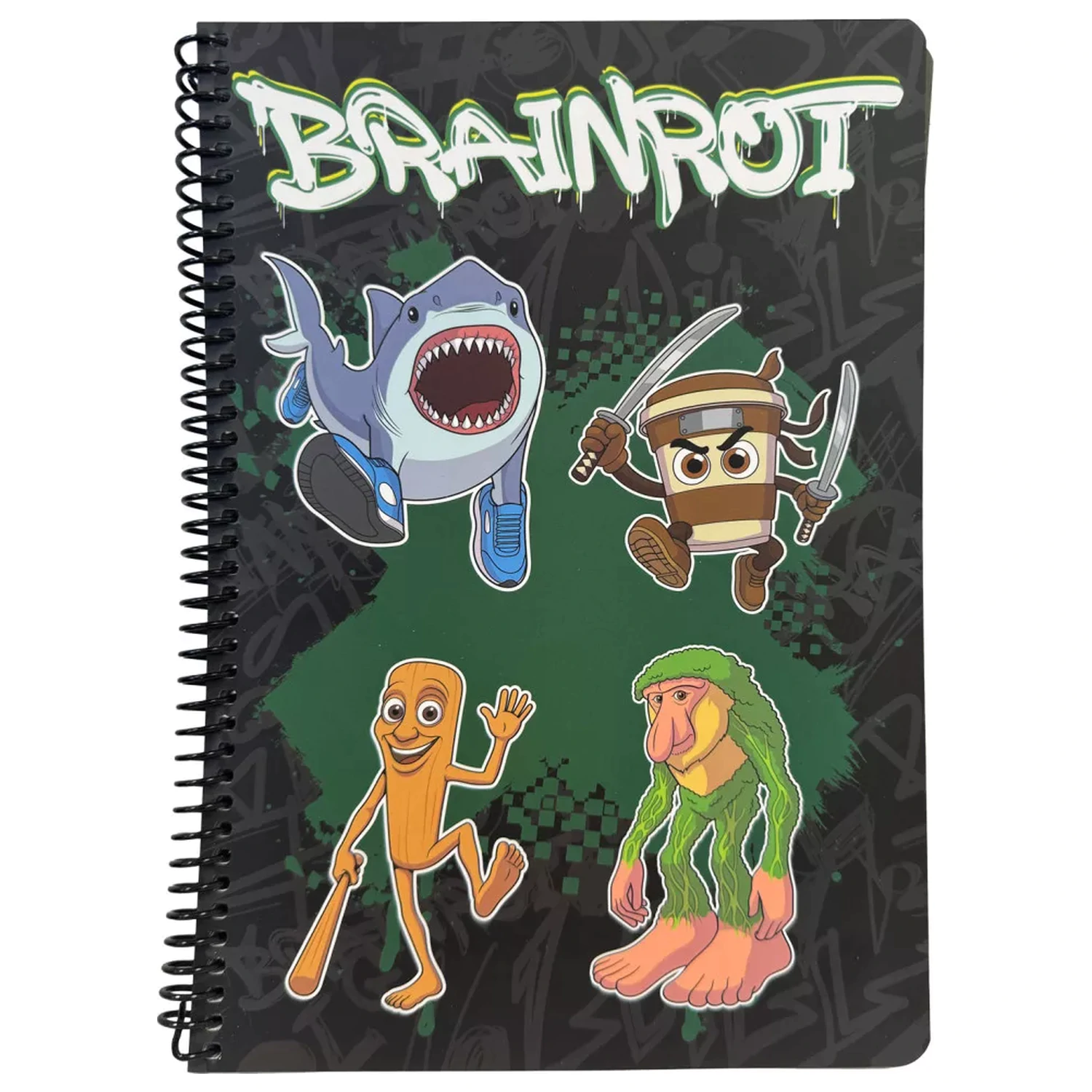Brainrot Green B/5 Lined Spiral Notebook, 70 listů fotografii produktu
