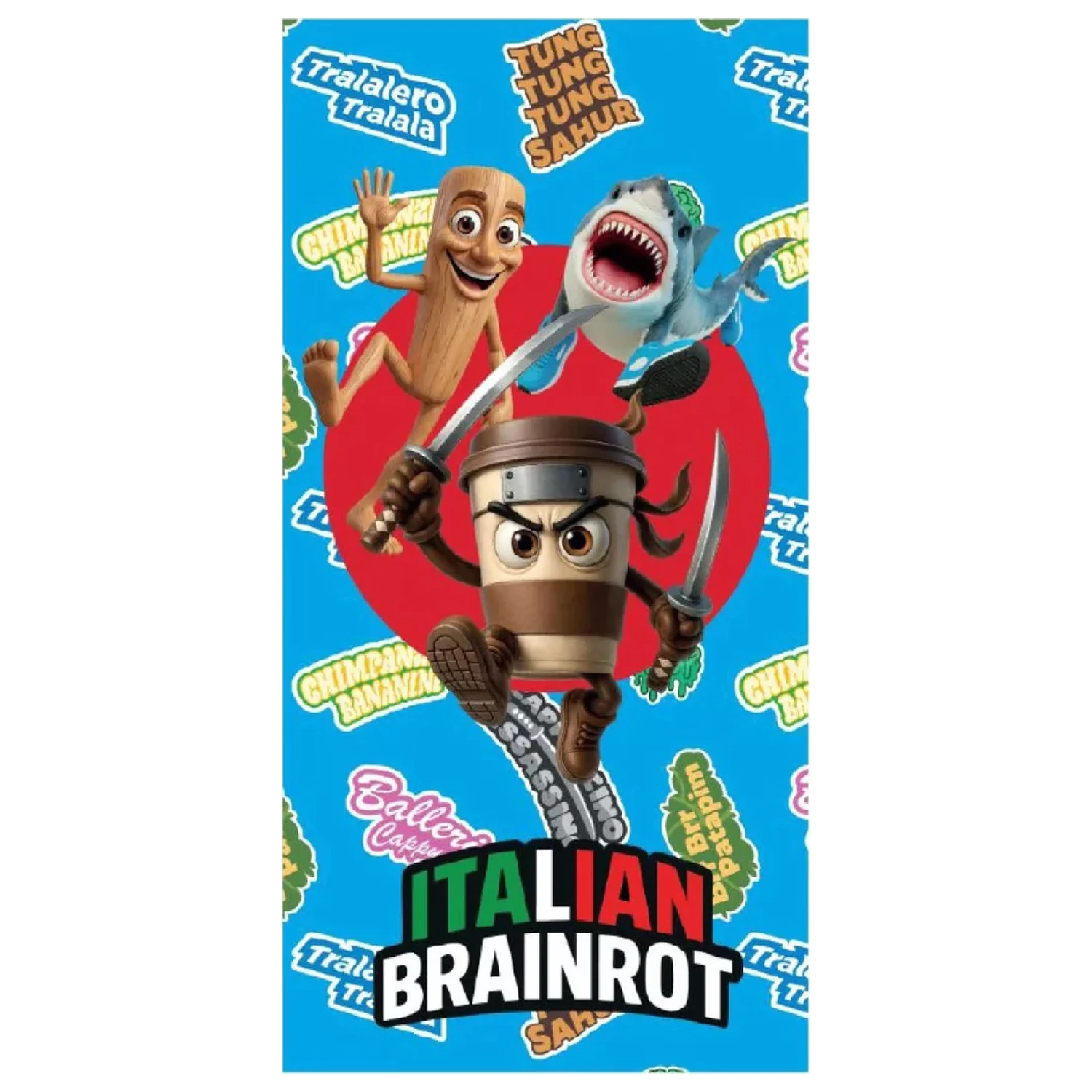 Ručník Brainrot Meme Madness 70x140cm fotografii produktu