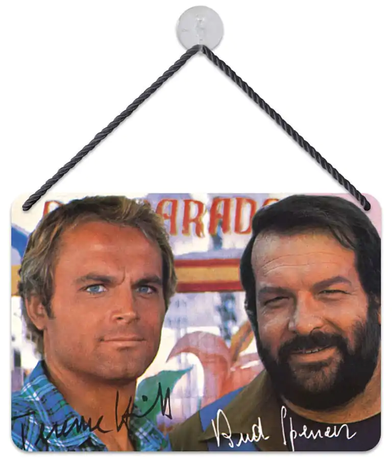 Bud Spencer & Terence Hill plechová cedule Autogram 16,5 x 11,5 cm fotografii produktu