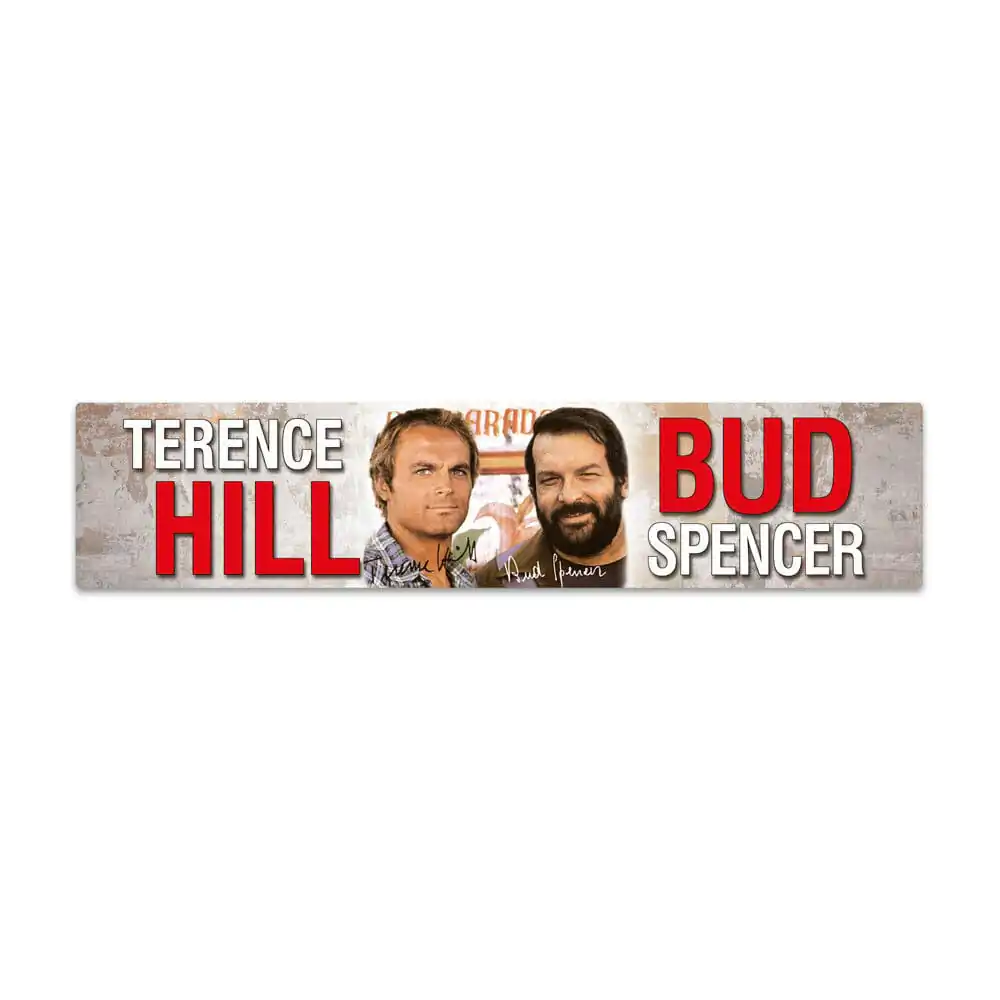 Bud Spencer & Terence Hill Plechová cedule s magnetem Autogramm 16 x 3,5 cm fotografii produktu