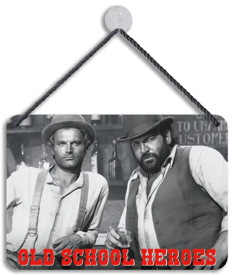 Bud Spencer & Terence Hill plechová cedule Old School Heroes 16,5 x 11,5 cm fotografii produktu