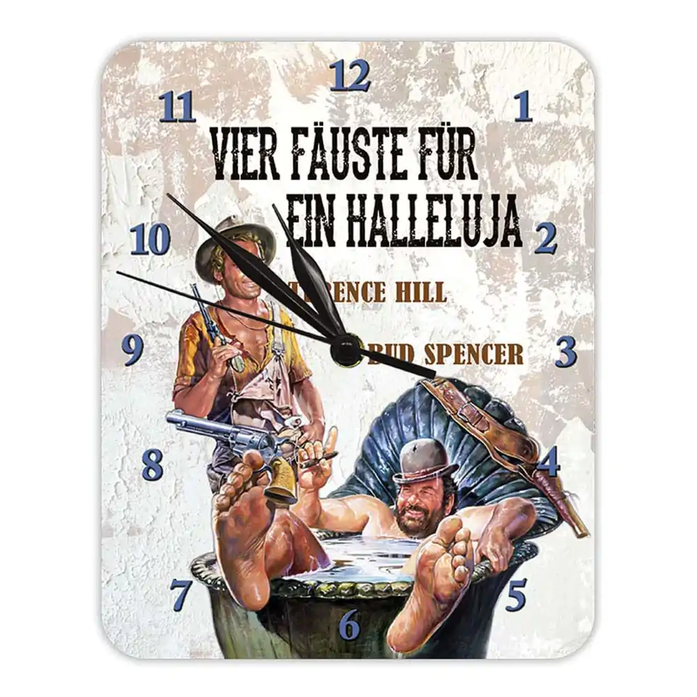 Bud Spencer & Terence Hill nástěnné hodiny Vier Fäuste für ein Halleluja fotografii produktu