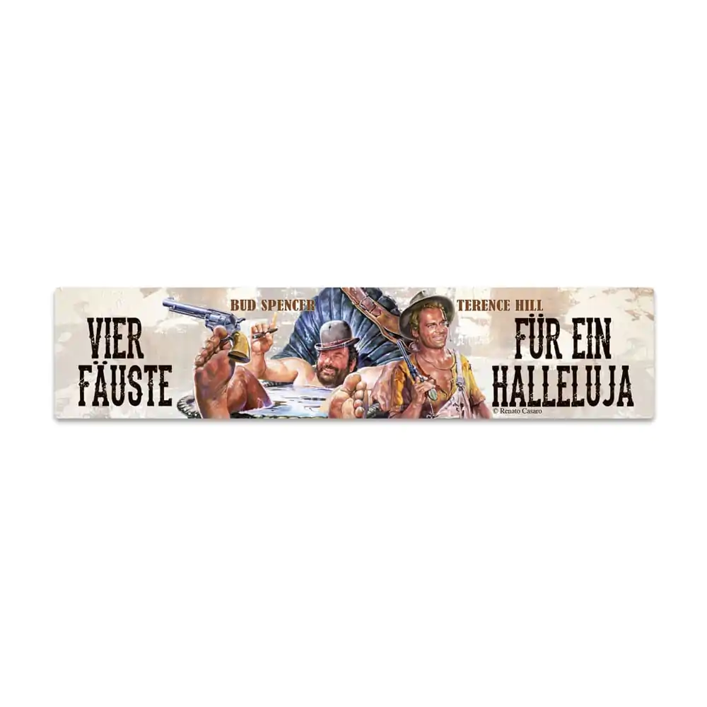 Bud Spencer & Terence Hill plechová cedule s magnetem Vier Fäuste für ein Halleluja 16 x 3,5 cm fotografii produktu