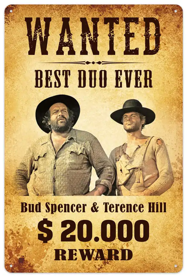 Bud Spencer & Terence Hill plechová cedule Wanted 20 x 30 cm fotografii produktu