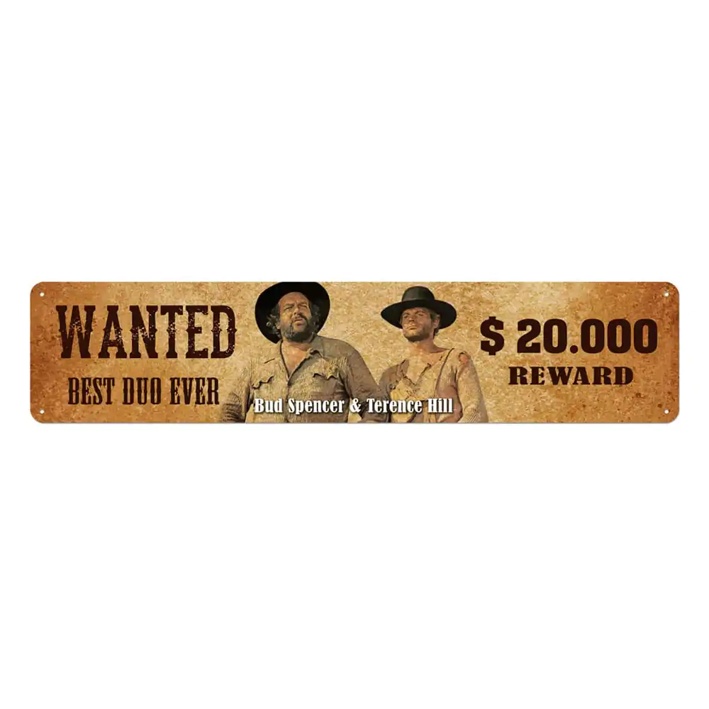 Bud Spencer & Terence Hill Plechová cedule Wanted 46 x 10 cm fotografii produktu