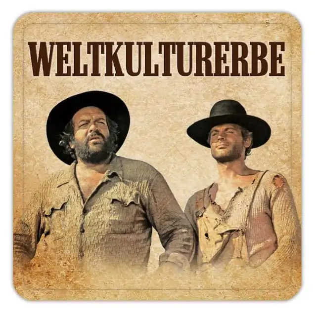 Bud Spencer & Terence Hill Plechové podtácky Weltkulturerbe 10 x 10 cm fotografii produktu