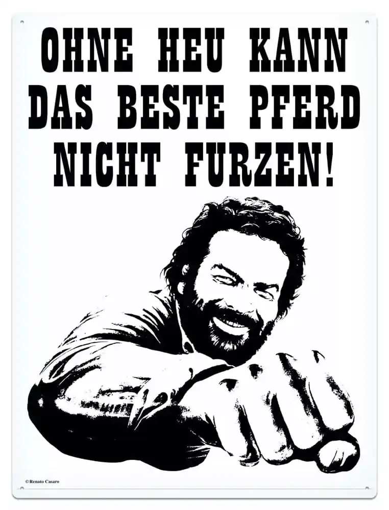 Bud Spencer Tin Sign Pferd Faust 30 x 40 cm Plechová cedule fotografii produktu