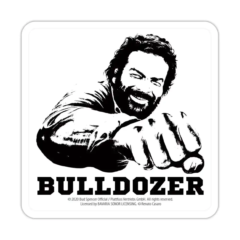 Bud Spencer Tin coasters Bulldozer 10 x 10 cm - plechové podtácky fotografii produktu