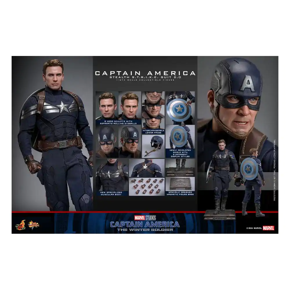 Captain America: The Winter Soldier Movie Masterpiece akční figurka 1/6 Captain America (Stealth S.T.R.I.K.E. Suit) 2.0 31 cm fotografii produktu