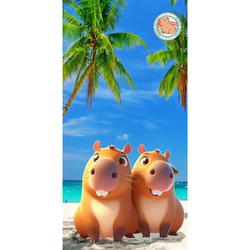 Capybara mikrovláknová plážová osuška fotografii produktu