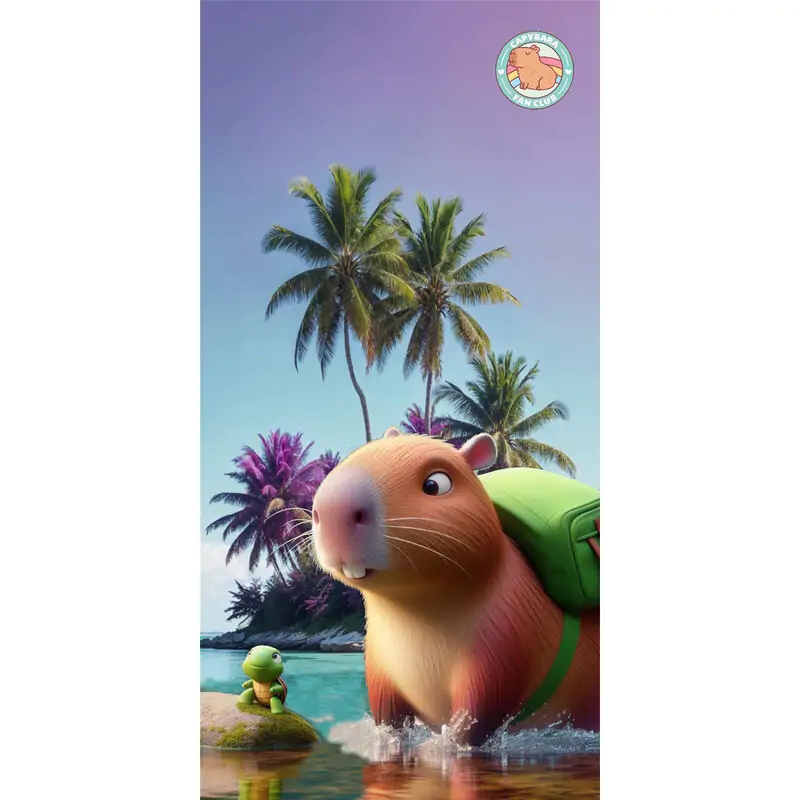 Capybara microfibre plážová osuška fotografii produktu