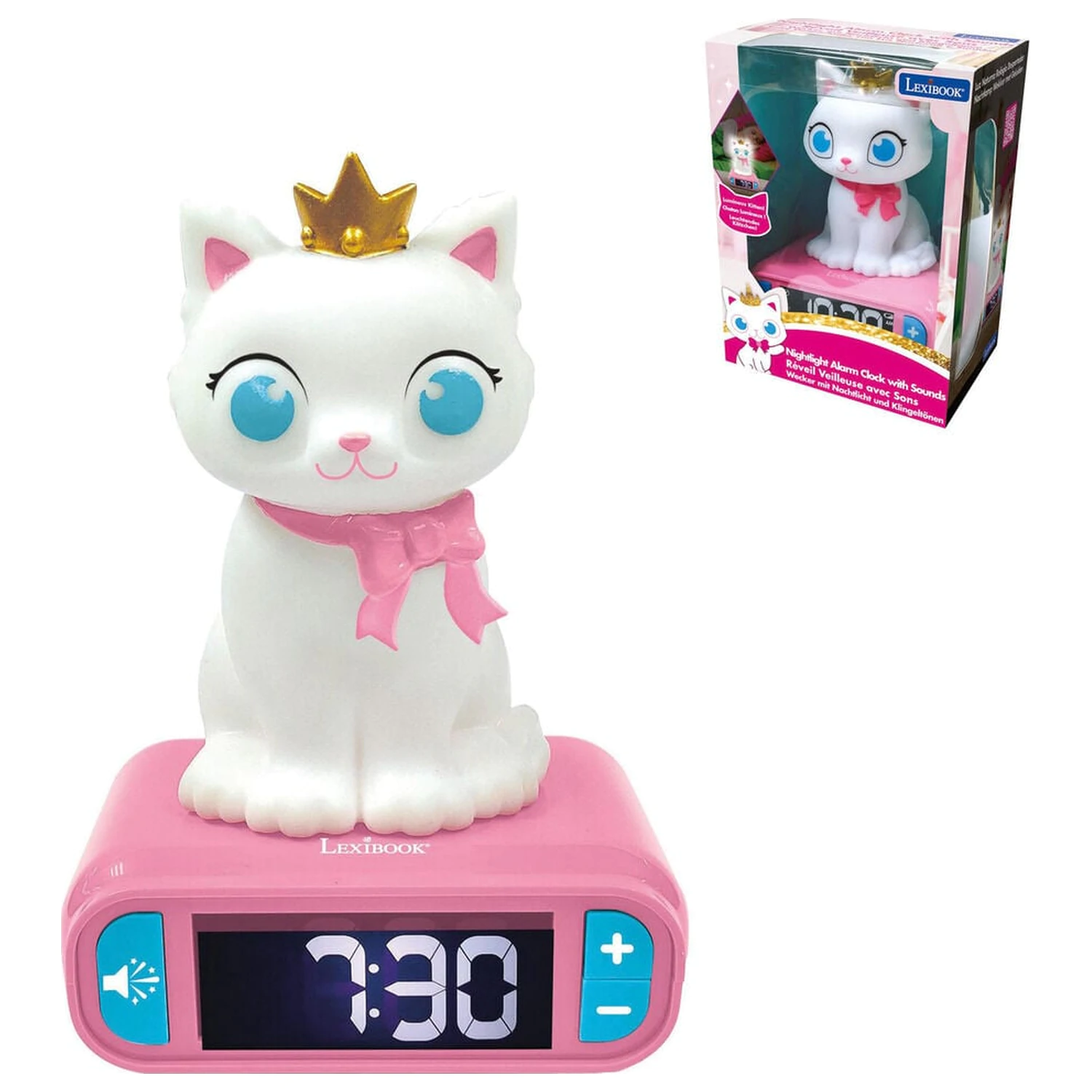 Cat 3D noční světlo s budíkem fotografii produktu
