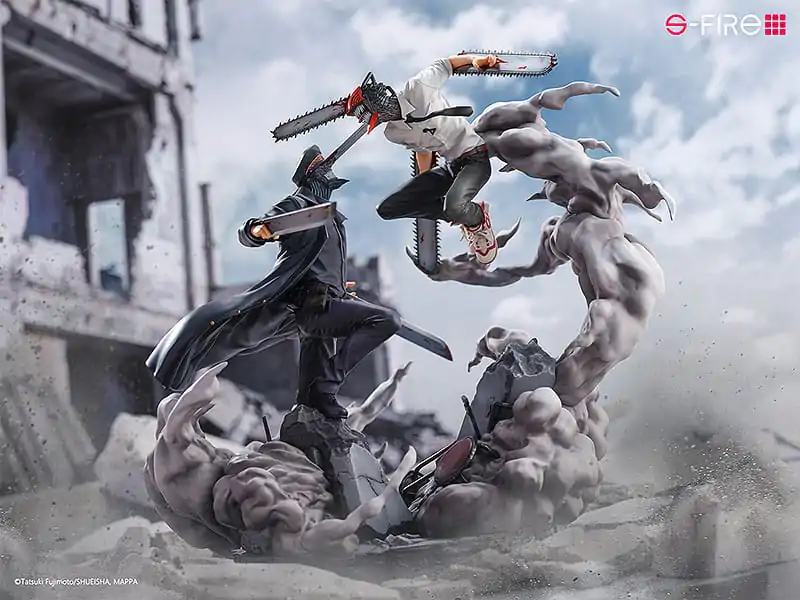 Chainsaw Man Statue Super Situation Figure Chainsaw Man vs. Samurai Sword 26 cm Figurka fotografii produktu