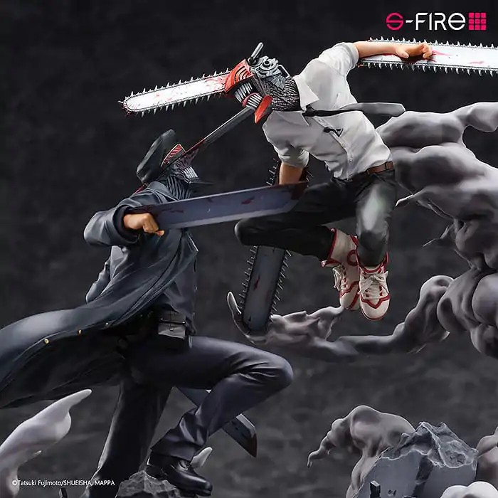 Chainsaw Man Statue Super Situation Figure Chainsaw Man vs. Samurai Sword 26 cm Figurka fotografii produktu