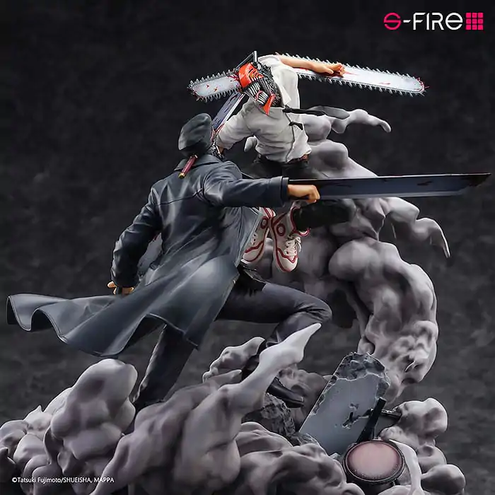 Chainsaw Man Statue Super Situation Figure Chainsaw Man vs. Samurai Sword 26 cm Figurka fotografii produktu