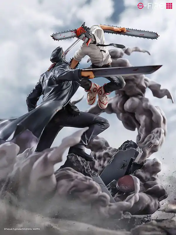Chainsaw Man Statue Super Situation Figure Chainsaw Man vs. Samurai Sword 26 cm Figurka fotografii produktu