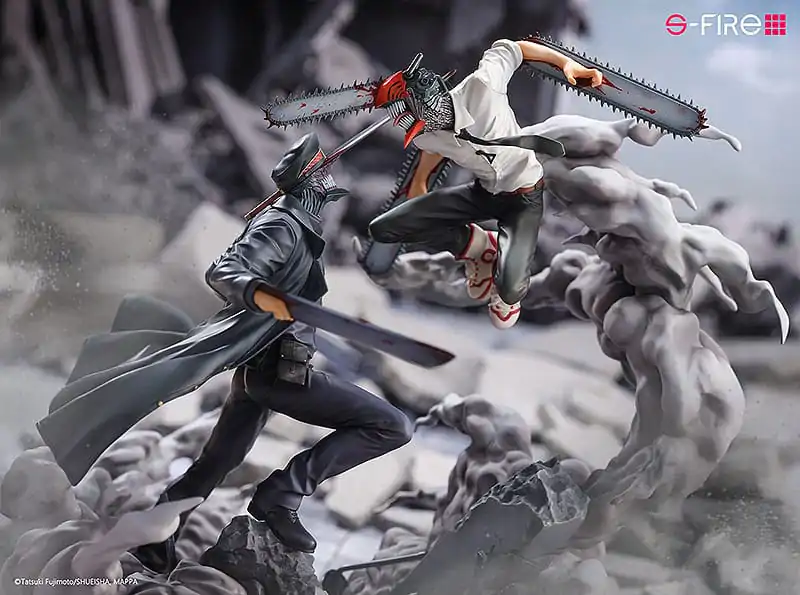 Chainsaw Man Statue Super Situation Figure Chainsaw Man vs. Samurai Sword 26 cm Figurka fotografii produktu