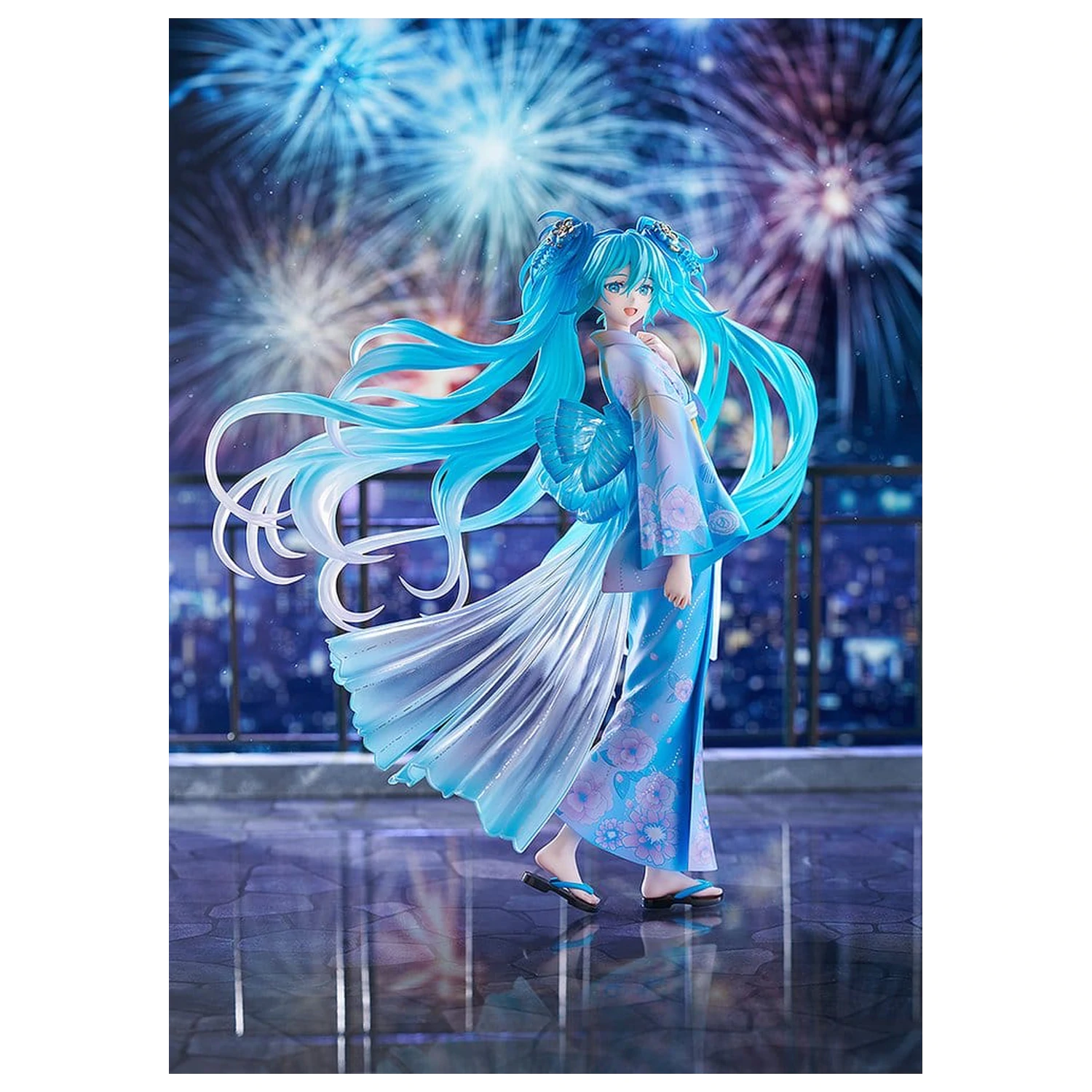 Character Vocal Series 01: Hatsune Miku PVC Figurka 1/7 Music & Fire Works Ver. 23 cm fotografii produktu