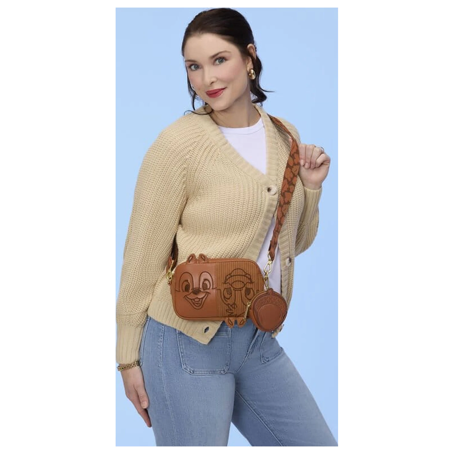 Chip 'n Dale: Rescue Rangers taška přes rameno Loungefly s peněženkou na mince, manšestrová fotografii produktu