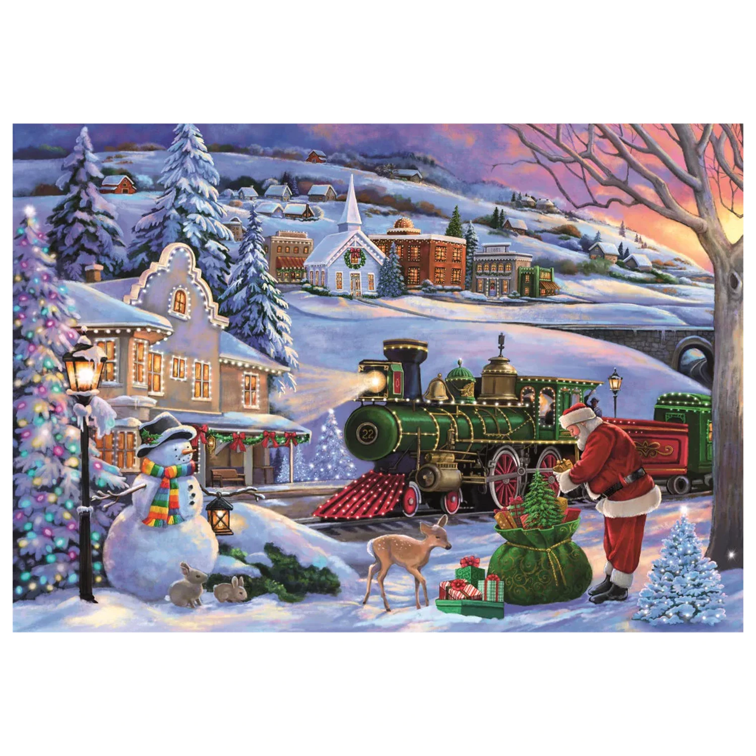 Christmas Train 500dílné kompaktní skládačky fotografii produktu