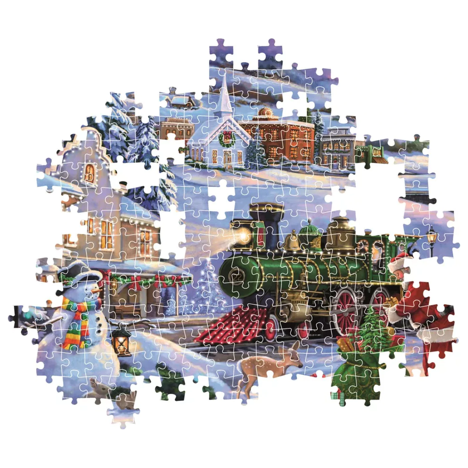 Christmas Train 500dílné kompaktní skládačky fotografii produktu