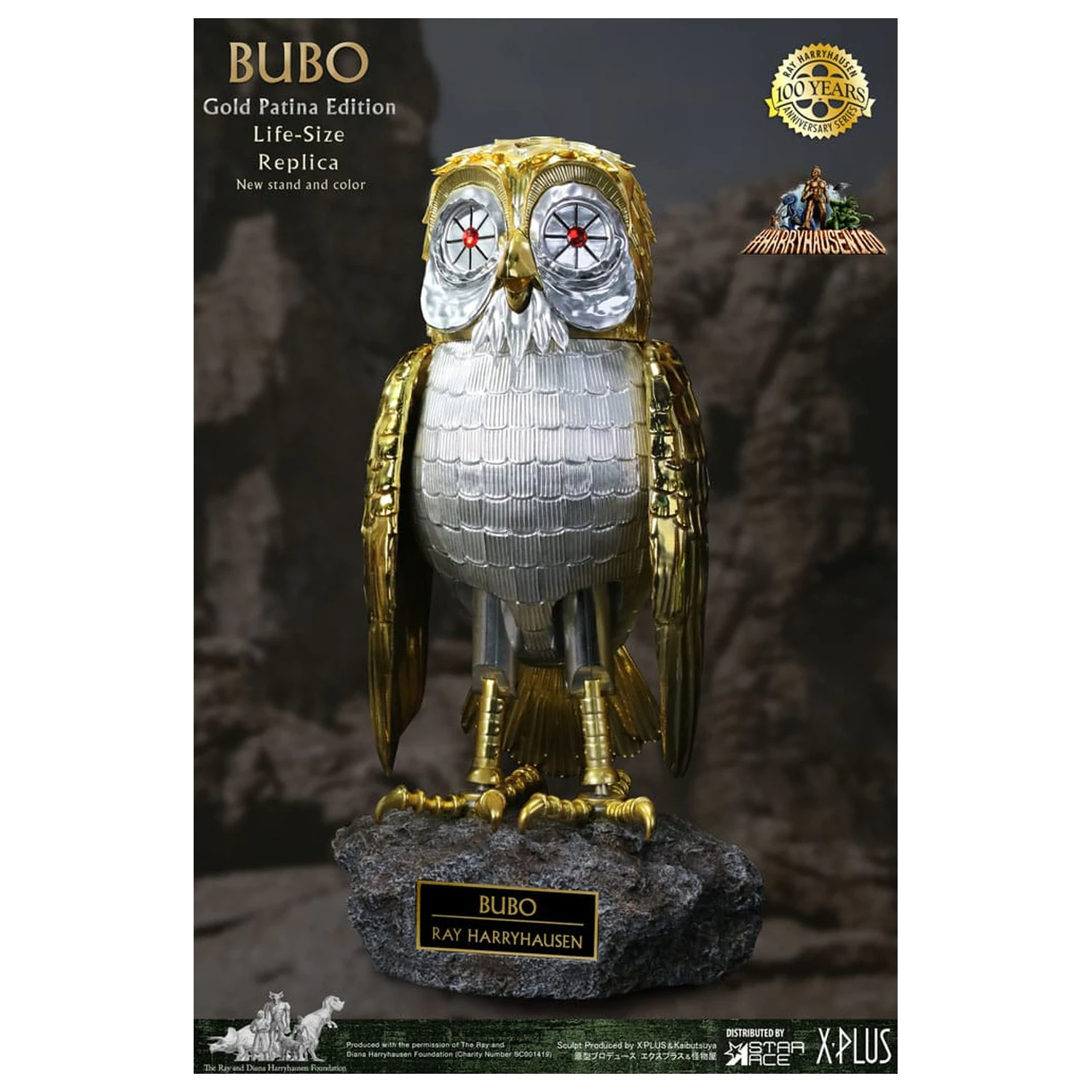 Clash of the Titans Statue Ray Harryhausens Bubo Gold Patina Edition Deluxe Ver. 34 cm fotografii produktu