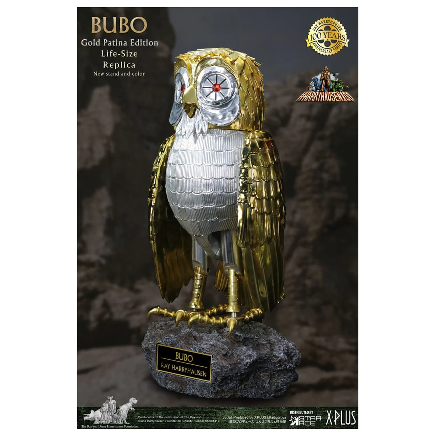 Clash of the Titans Statue Ray Harryhausens Bubo Gold Patina Edition Deluxe Ver. 34 cm fotografii produktu
