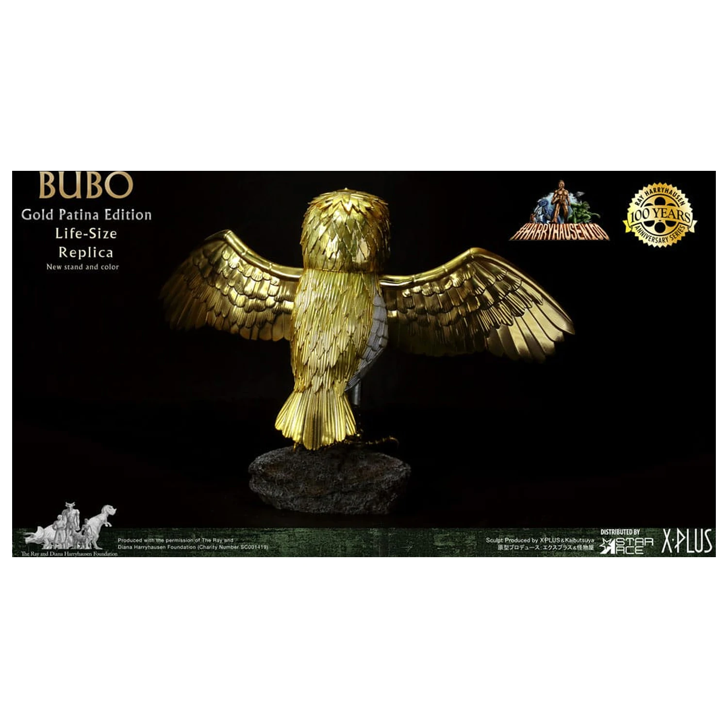 Clash of the Titans Statue Ray Harryhausens Bubo Gold Patina Edition Deluxe Ver. 34 cm fotografii produktu