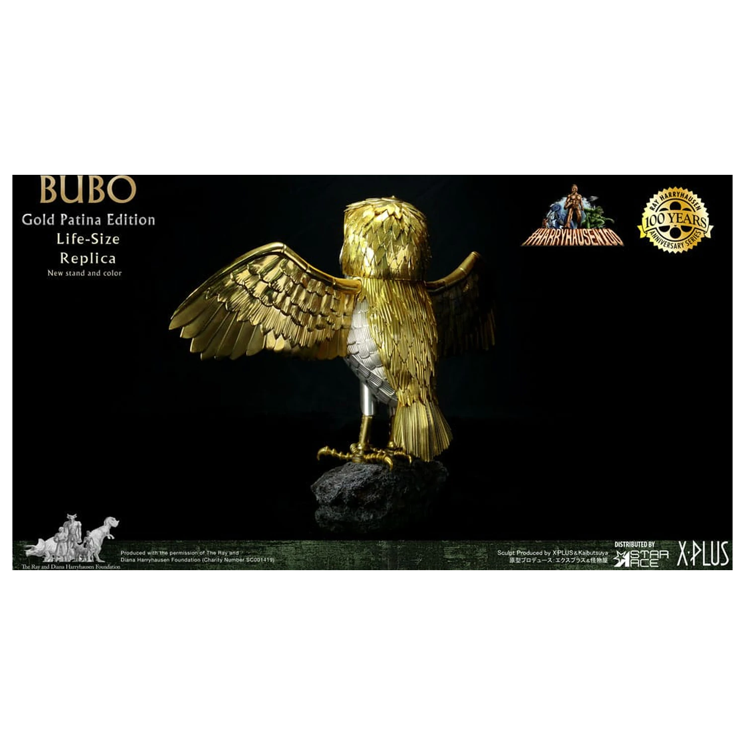 Clash of the Titans Socha Ray Harryhausens Bubo Gold Patina Edition Normal Ver. 34 cm fotografii produktu
