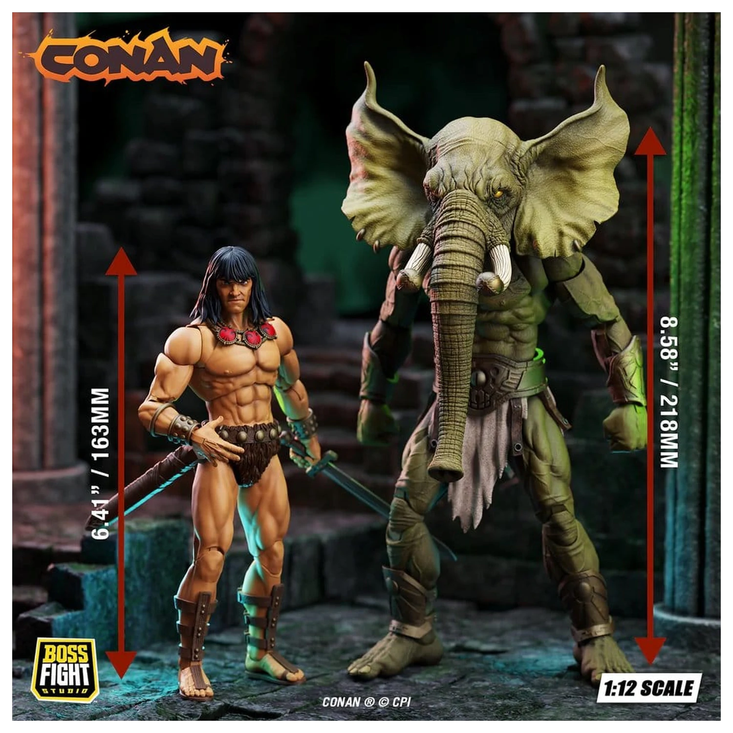 Conan the Barbarian Epic H.A.C.K.S. akční figurky Set Věž slona: Mladý Conan a Yag Kosha fotografii produktu