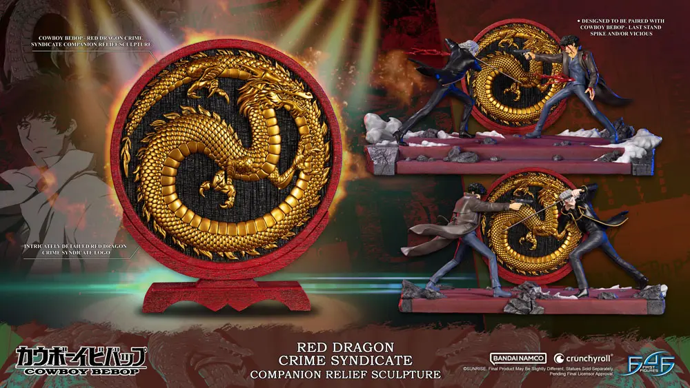 Cowboy Bebop Sculpture Red Dragon Crime Syndicate Companion Reliéf 35 cm fotografii produktu