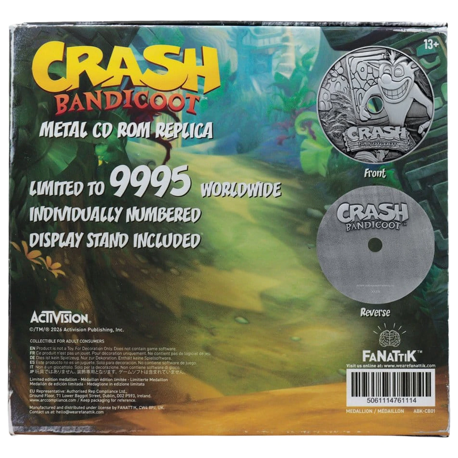 Crash Bandicoot replika kovové CD-ROM sběratelské limitované edice 11 cm fotografii produktu