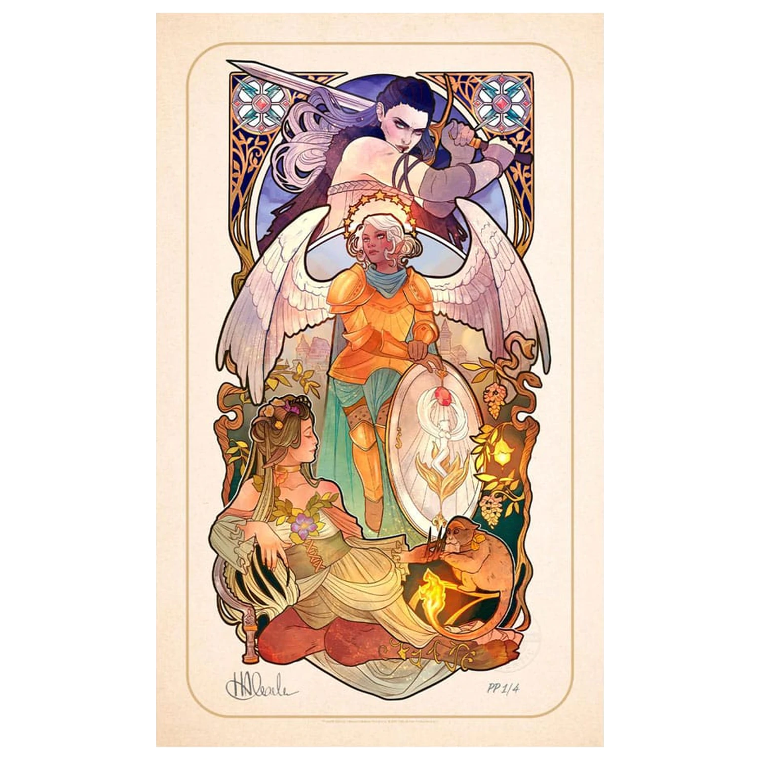 Critical Role Art Print Ashley Johnson: 10th Anniversary Art Nouveau Illustrations 46 x 28 cm - nezarámované fotografii produktu