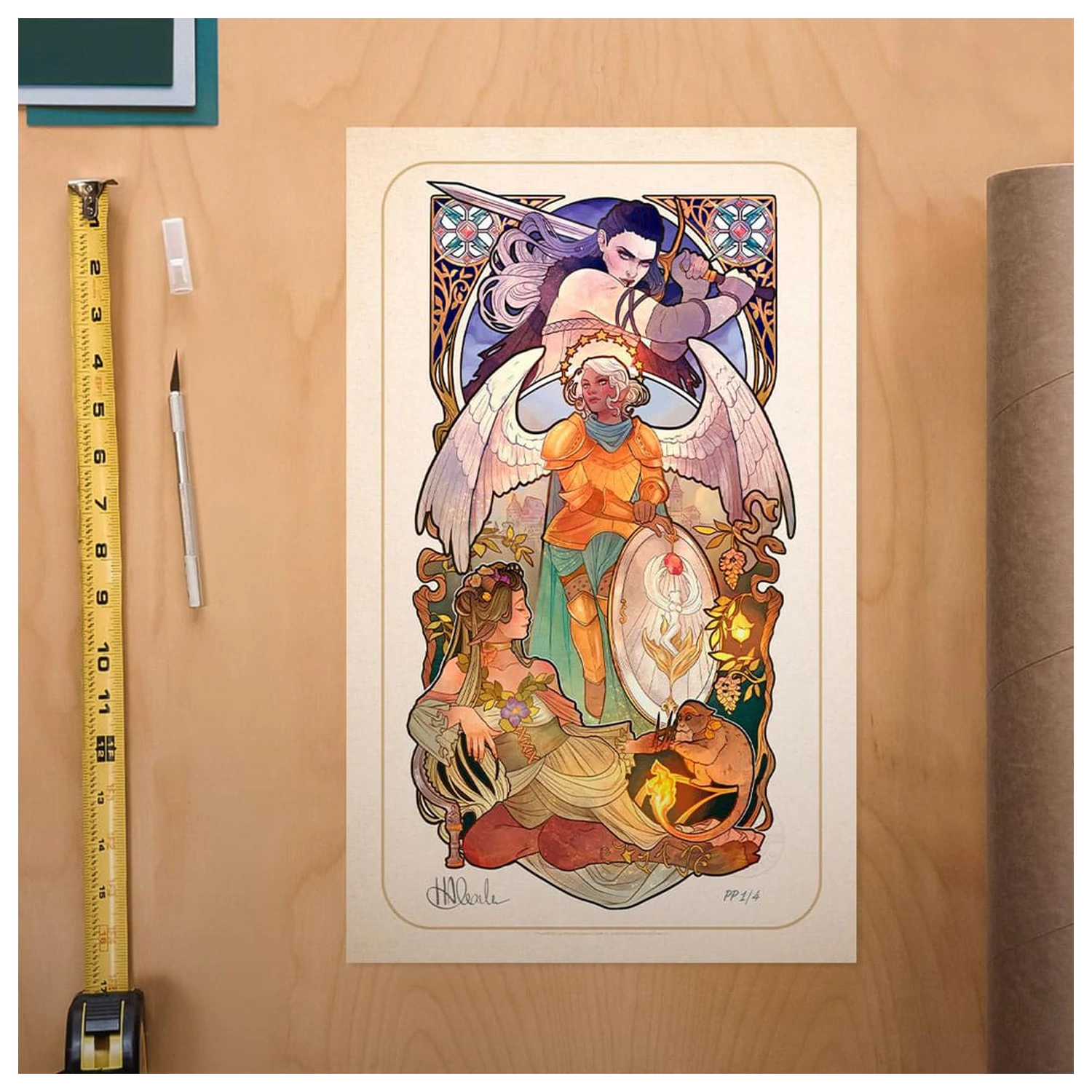 Critical Role Art Print Ashley Johnson: 10th Anniversary Art Nouveau Illustrations 46 x 28 cm - nezarámované fotografii produktu