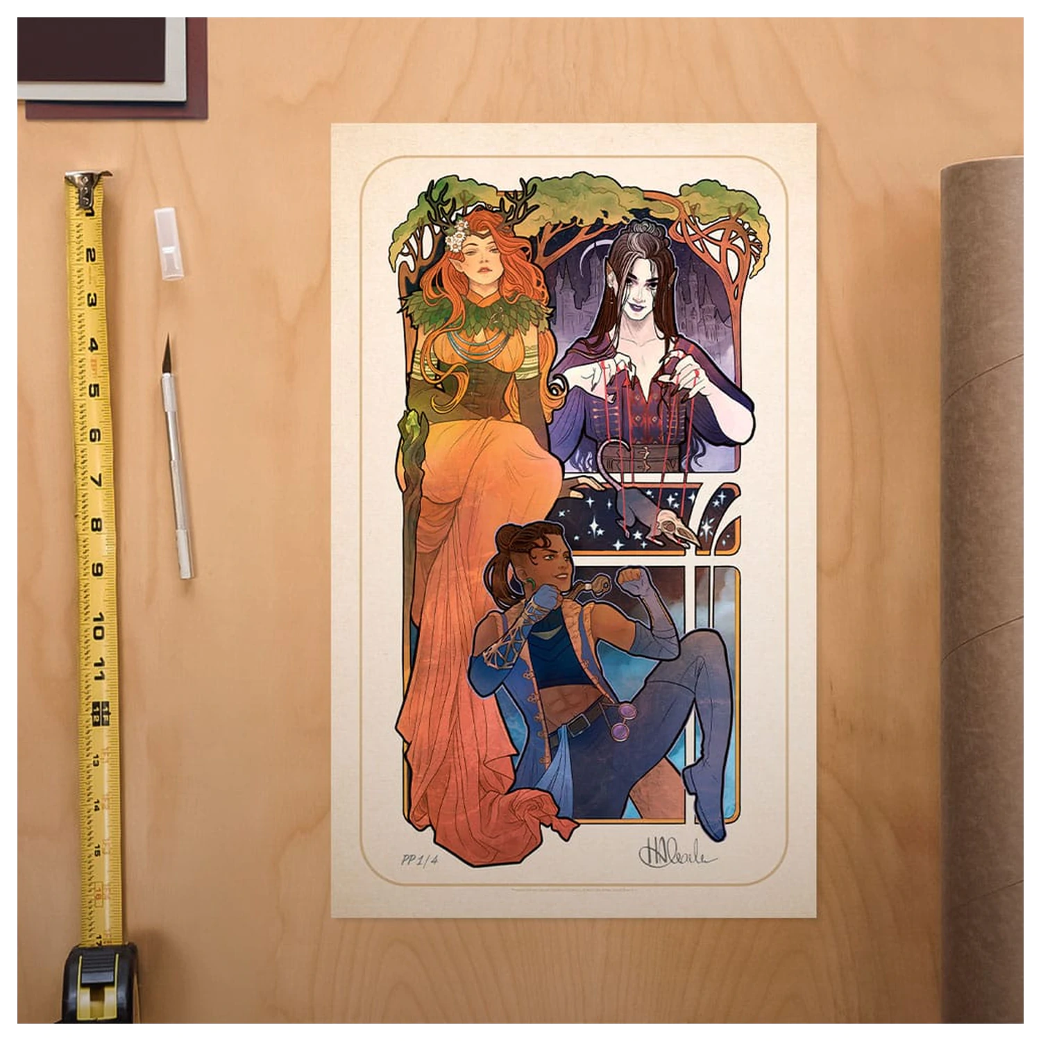 Critical Role Art Print Marisha Ray: 10th Anniversary Art Nouveau Illustrations 46 x 28 cm - nezarámovaný fotografii produktu