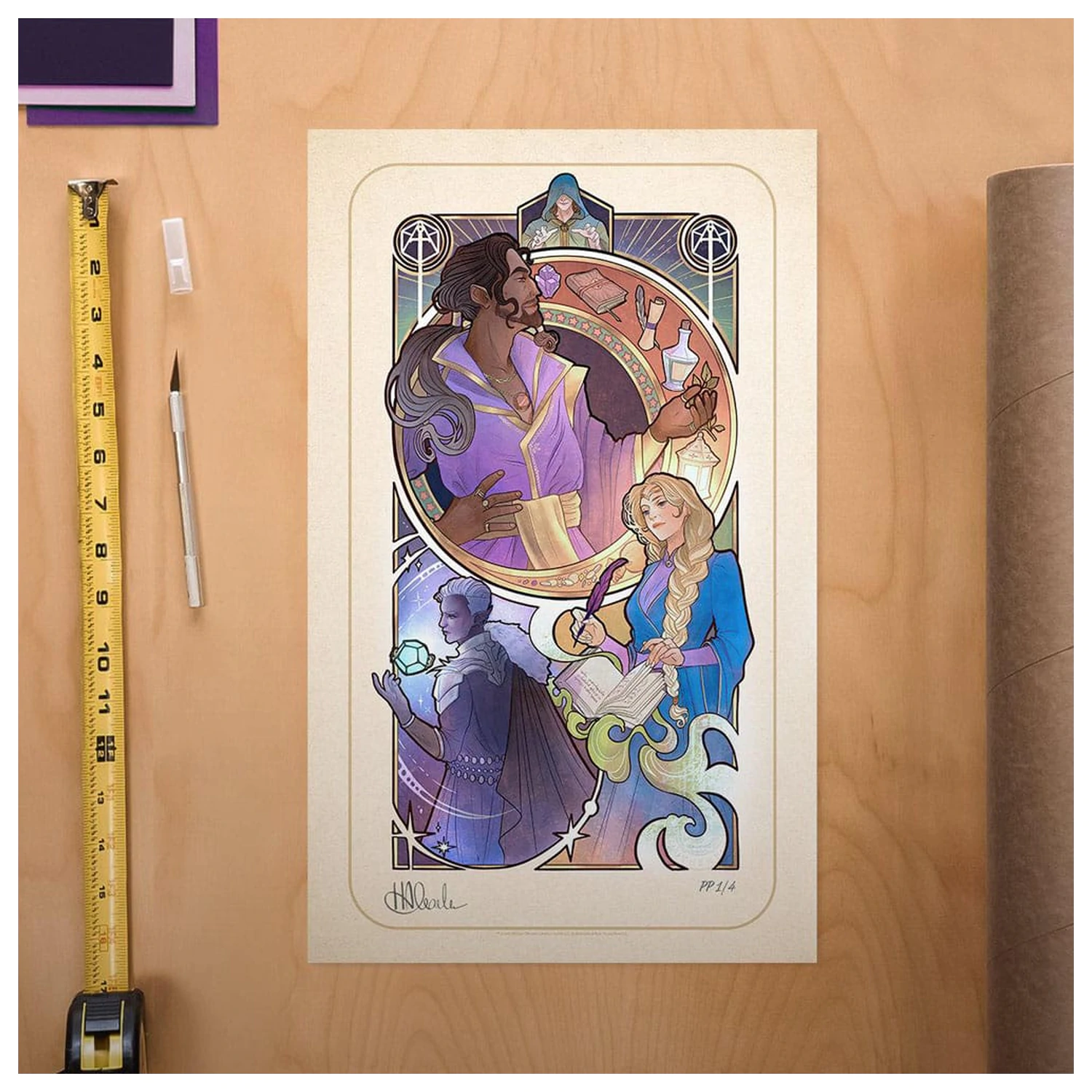 Critical Role Art Print Matthew Mercer: 10th Anniversary Art Nouveau Illustrations 46 x 28 cm - nezarámovaný fotografii produktu