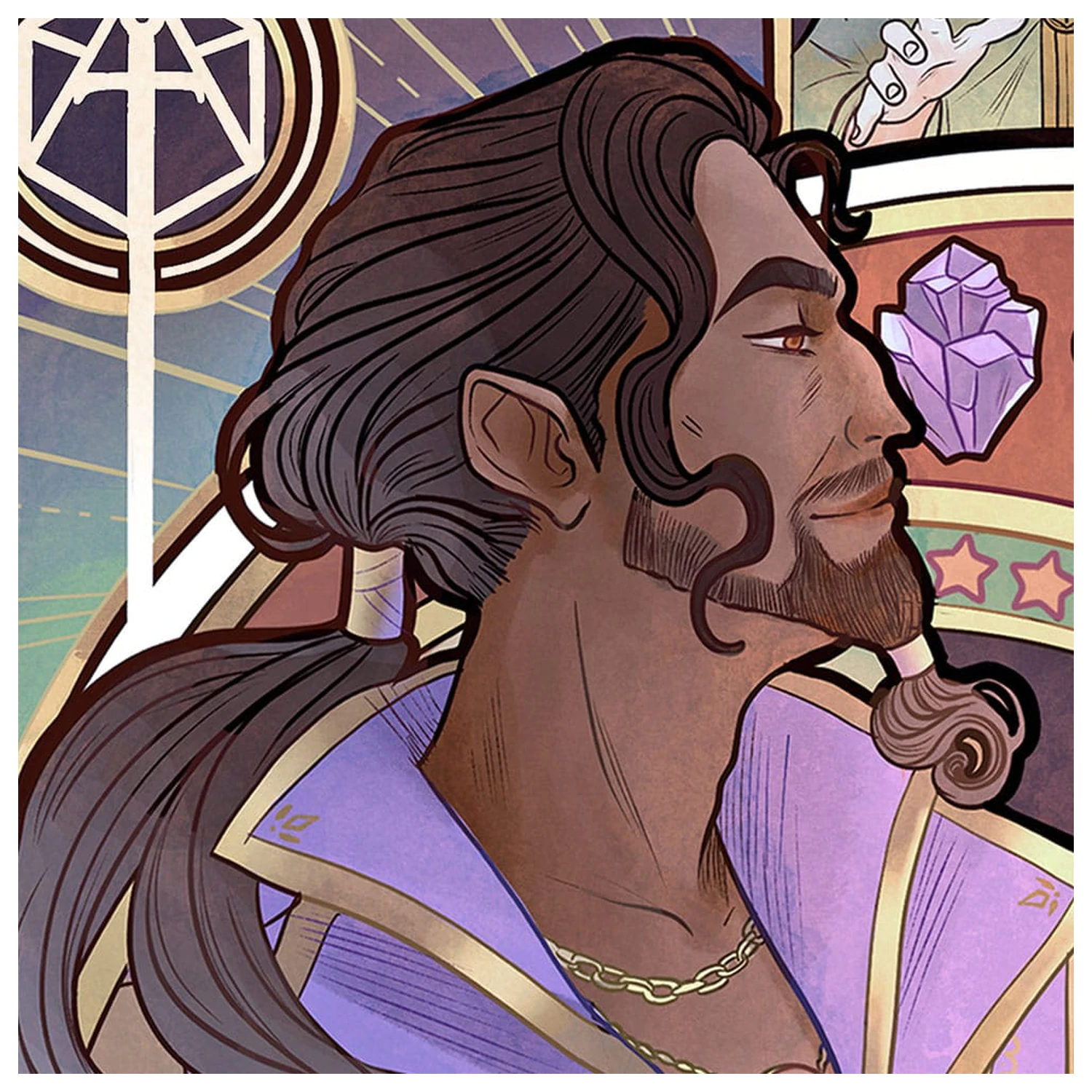 Critical Role Art Print Matthew Mercer: 10th Anniversary Art Nouveau Illustrations 46 x 28 cm - nezarámovaný fotografii produktu