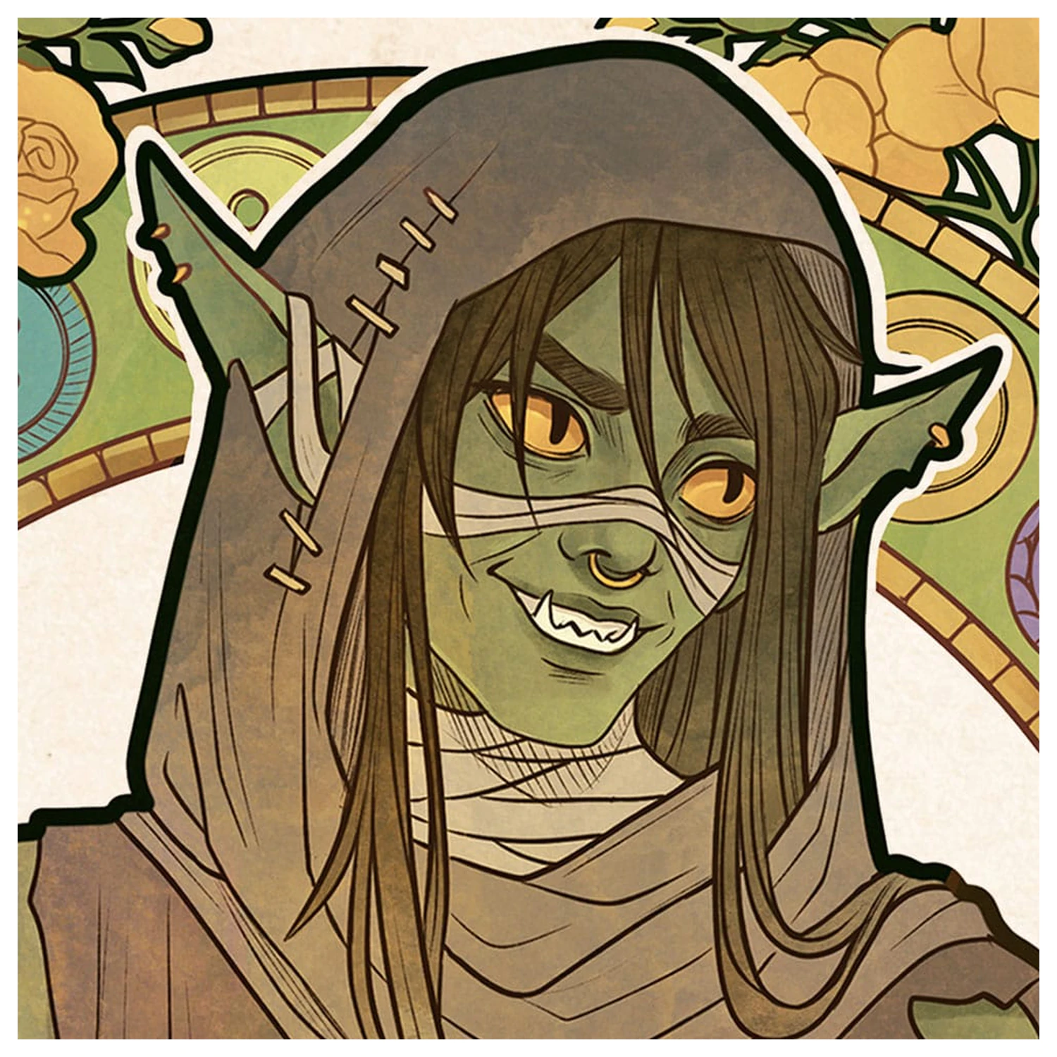 Critical Role Art Print Sam Riegel: 10th Anniversary Art Nouveau Illustrations 46 x 28 cm - nezarámovaný fotografii produktu