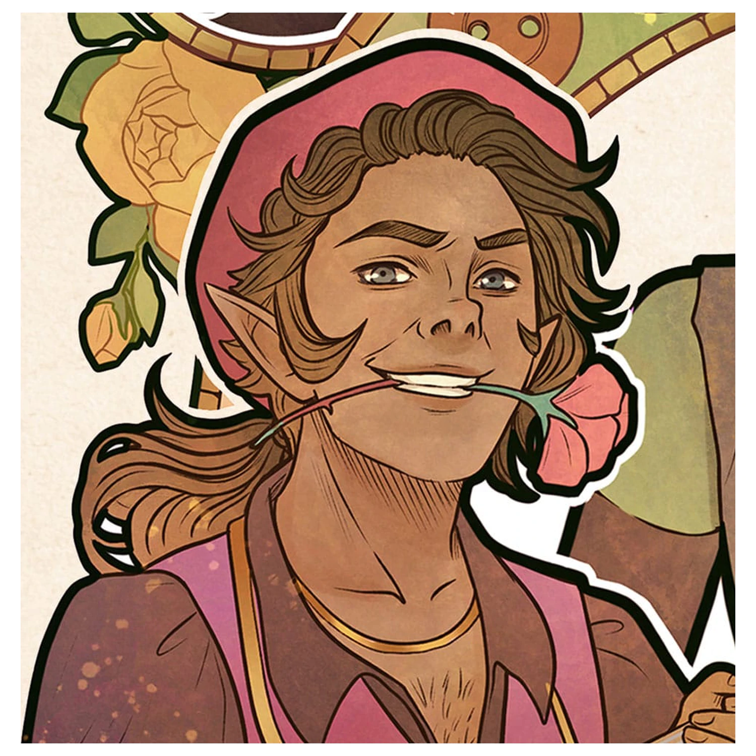 Critical Role Art Print Sam Riegel: 10th Anniversary Art Nouveau Illustrations 46 x 28 cm - nezarámovaný fotografii produktu