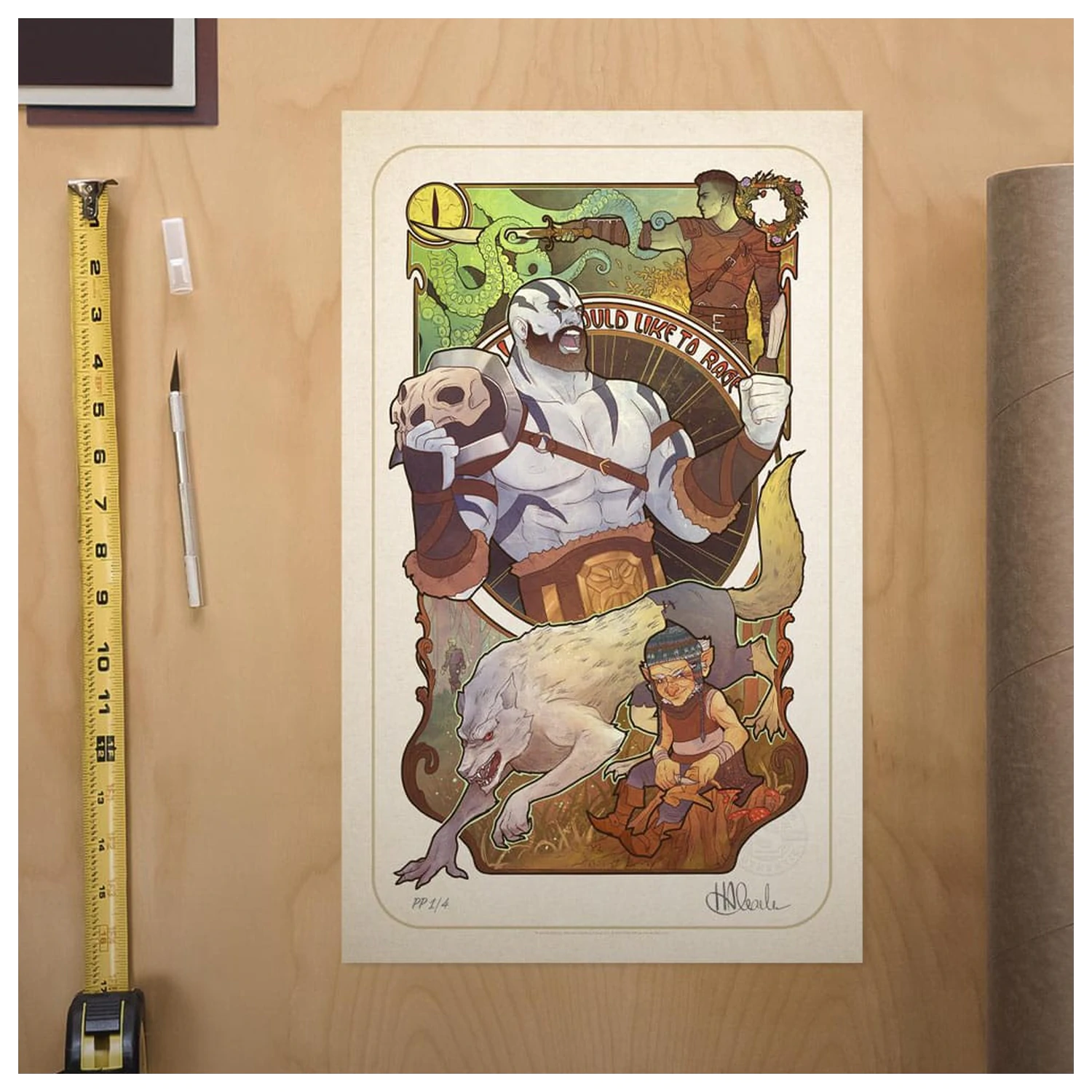 Critical Role umělecký tisk Travis Willingham: 10th Anniversary Art Nouveau Illustrations 46 x 28 cm - nezarámovaný fotografii produktu